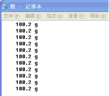 天平數據記錄